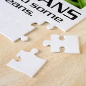 Kom je wat groene bonen geven. legpuzzel (Zijkant)