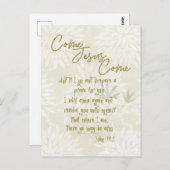 Kom, Jezus, kom met KJV-Schrift Briefkaart (Voorkant / Achterkant)