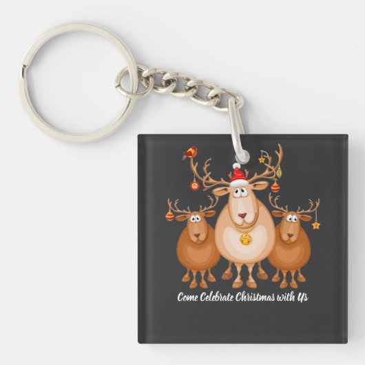 Kom kerst met ons vieren met premora sleutelhanger (voorkant)