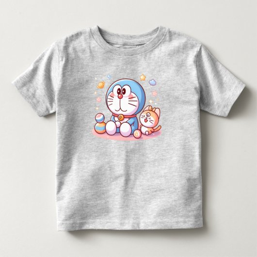 Kom Kom Kat En Doraemon Kinder Shirts (Voorkant)