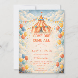 Kom Kom Kom Circus Baby Shower Kaart