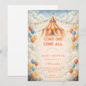 Kom Kom Kom Circus Baby Shower Kaart (Voorkant / Achterkant)