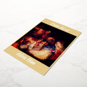 Kom, laat ons Hem aanbidden Kerstkaart met folie Folie Feestdagenkaart (Gedraaid)