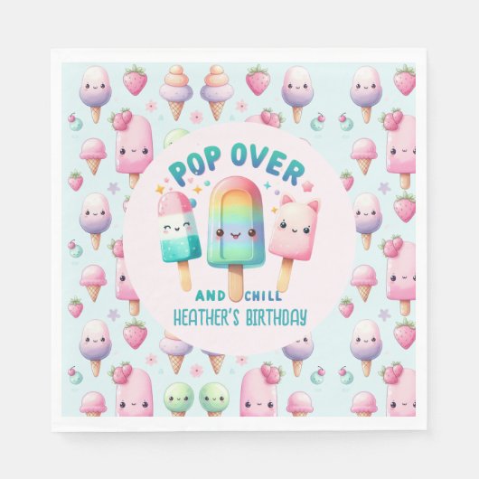 Kom langs en koel Ijslolly Feest Decor Verjaardag Servet (Voorkant)