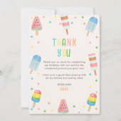 Kom langs en vier verjaardagsfeestje met ijs voor bedankkaart (Voorkant)