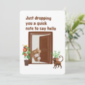 Kom langs om hallo te zeggen! feestdagenkaart (Staand voorkant)