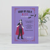 Kom langs voor een hapje Halloween-feestuitnodigin Kaart (Staand voorkant)