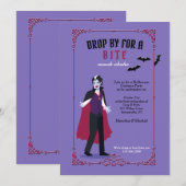 Kom langs voor een hapje Halloween-feestuitnodigin Kaart (Voorkant / Achterkant)