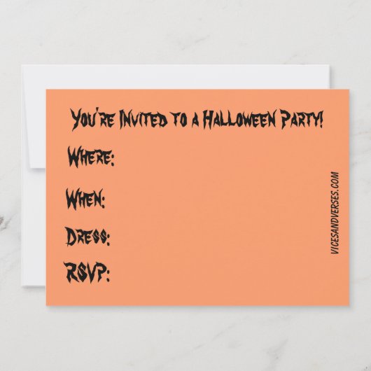 Kom langs voor een Spell Invitation Kaart (Achterkant)