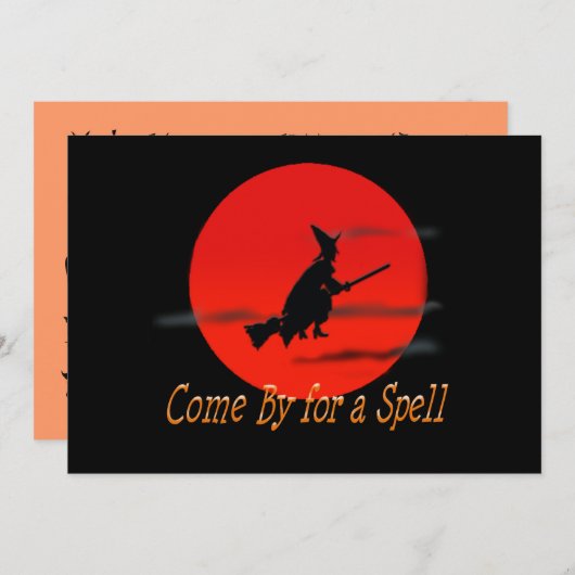 Kom langs voor een Spell Invitation Kaart (Voorkant / Achterkant)