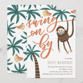 Kom langs voor een wilde verjaardag kaart (Voorkant / Achterkant)