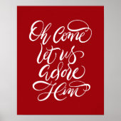 Kom, laten we hem aanbidden, kalligrafie poetsen poster (Voorkant)