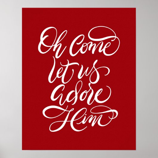 Kom, laten we hem aanbidden, kalligrafie poetsen poster (Voorkant)