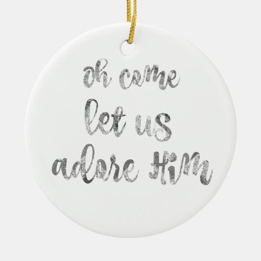 Kom, laten we Hem aanbidden met Kerstmis Keramisch Ornament (Voorkant)