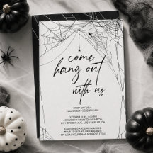 Kom Lekker Hang Out Spiderweb Zwart en Wit Hallowe