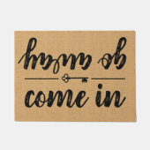 Kom maar langs Rustic Burlap Modern Farmhouse Key Deurmat (Voorkant)