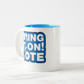 Kom maar op! STEMMEN Tweekleurige Koffiemok (Voorkant links)