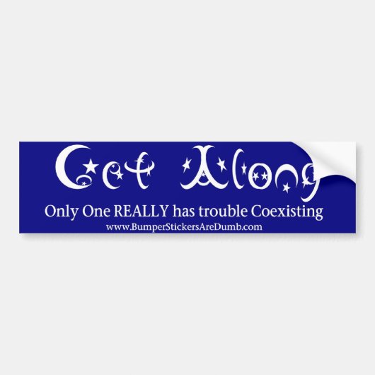 Kom maar samen (Coexist Parodie Sticker) Bumpersticker (Voorkant)
