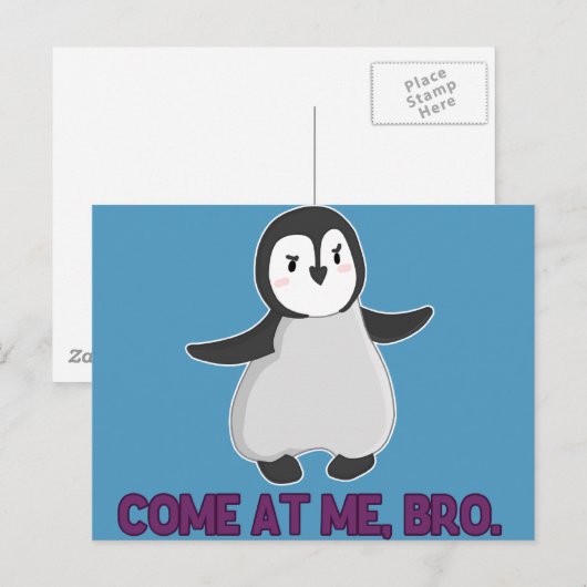 Kom mee, Bro Penguin briefkaart (Voorkant / Achterkant)