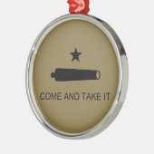 Kom mee! De veldslag van de staat Texas Metalen Ornament (Links)