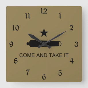 Kom mee! De veldslag van de staat Texas Vierkante Klok