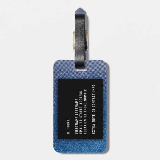 Kom mee met Glitter Ombre Pattern Bagagelabel (Achterkant verticaal)