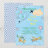 Kom mee met mijn vliegtuigen Jongen Birthday Party Aankondiging (Voorkant / Achterkant)