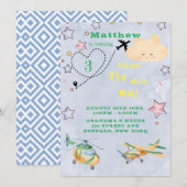 Kom mee met mijn vliegtuigen jongen Birthday party Aankondiging (Voorkant / Achterkant)