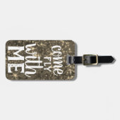 Kom mee met m'n metallisch goudstaartje bagagelabel (Voorkant horizontaal)