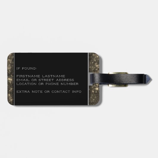 Kom mee met m'n metallisch goudstaartje bagagelabel (Achterkant horizontaal)