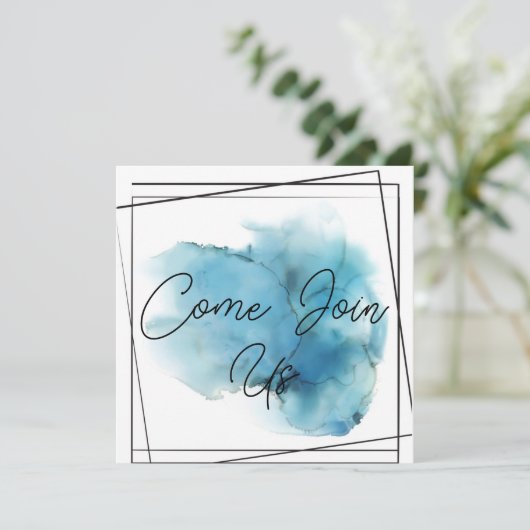 Kom mee met ons Kaart Blue (Staand voorkant)