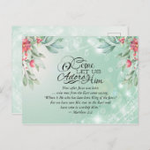Kom mee naar Adore Him Matthew 2:2 Bijbelkerkerst Briefkaart (Voorkant / Achterkant)
