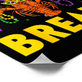 Kom mee naar Breaux Crawfish Beads Funny Mardi Gra Poster (Hoek)