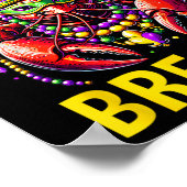 Kom mee naar Breaux Crawfish Beads Funny Mardi Gra Poster (Hoek)