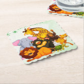 Kom mee naar de dierenpartij van het pakket Safari Kartonnen Onderzetters (Gebogen)