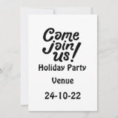 Kom mee naar de feestdag kaart (Voorkant)