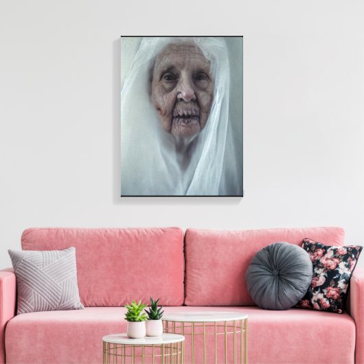 Kom mee naar een granny spooky halloween poster canvas afdruk (Insitu (Woonkamer))