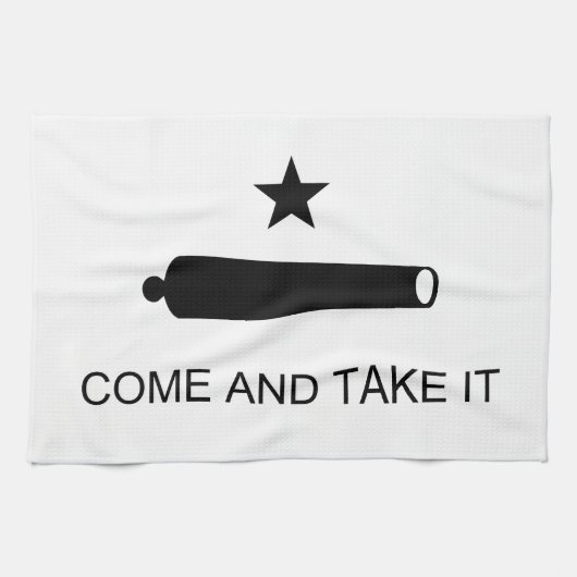 Kom mee naar Texas Flag Battle Battle Gonzales Theedoek (Horizontaal)