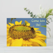 Kom mee! Zonnebloemen bij feestelijke evenementen Kaart (Staand voorkant)