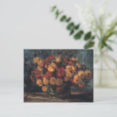 Kom met chrysanten van Vincent Van Gogh Briefkaart (Staand voorkant)