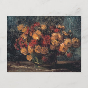 Kom met chrysanten van Vincent Van Gogh Briefkaart