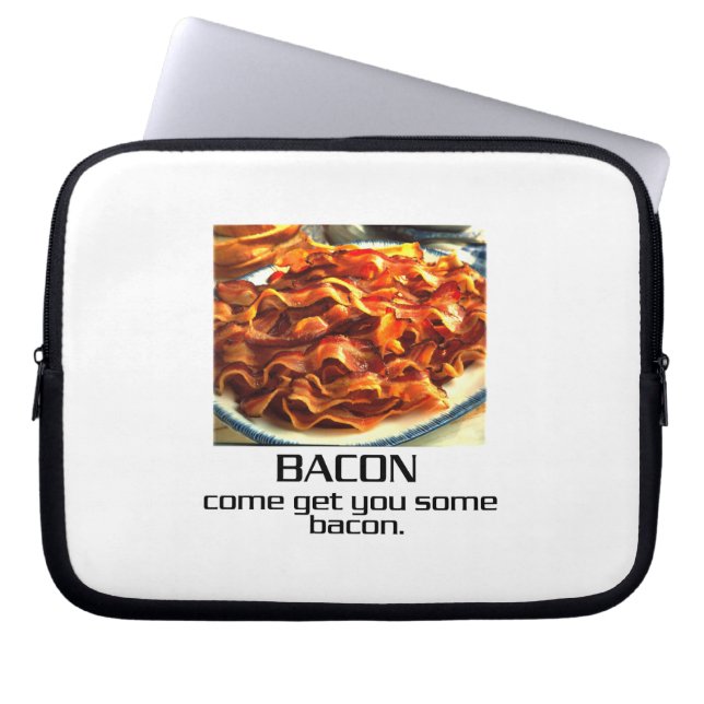 Kom met een baconlaptophoes laptop sleeve (Voorkant)