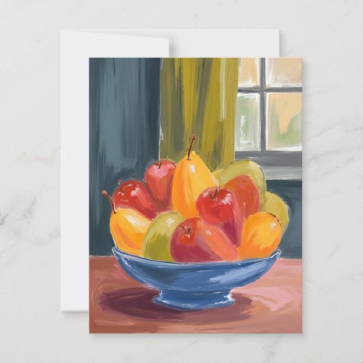 Kom met fruit aquarel schilderij bedankkaart (Voorkant)