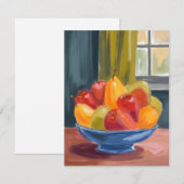 Kom met fruit aquarel schilderij bedankkaart (Voorkant / Achterkant)