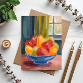 Kom met fruit aquarel schilderij kaart