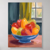 Kom met fruit aquarel schilderkunst poster (Voorkant)