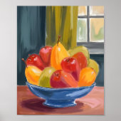 Kom met fruit aquarel schilderkunst poster (Voorkant)