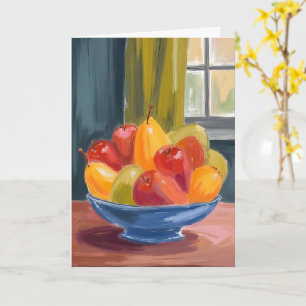 Kom met fruit aquarelschildering kaart