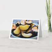 Kom met gesneden pruimenfruit kaart (Voorkant)