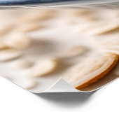 Kom met havermout met bosbessen perfect poster (Hoek)